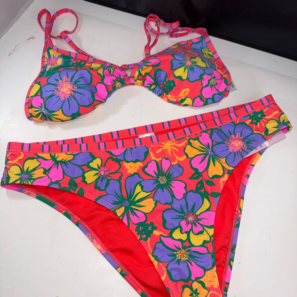 BIKINI BLOW-Out SALE! Neon Bright Wild Fable Floral Bikini 1X bottom XL